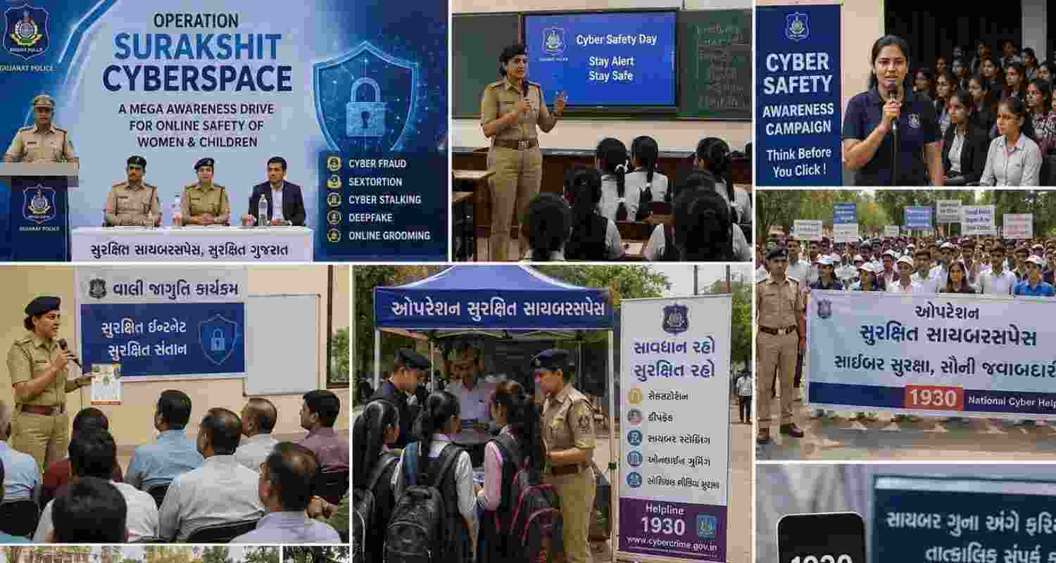 Gujarat Police launched a 28-day cyber safety campaign, conducting 5,289 awareness programmes to protect women and children from online threats.