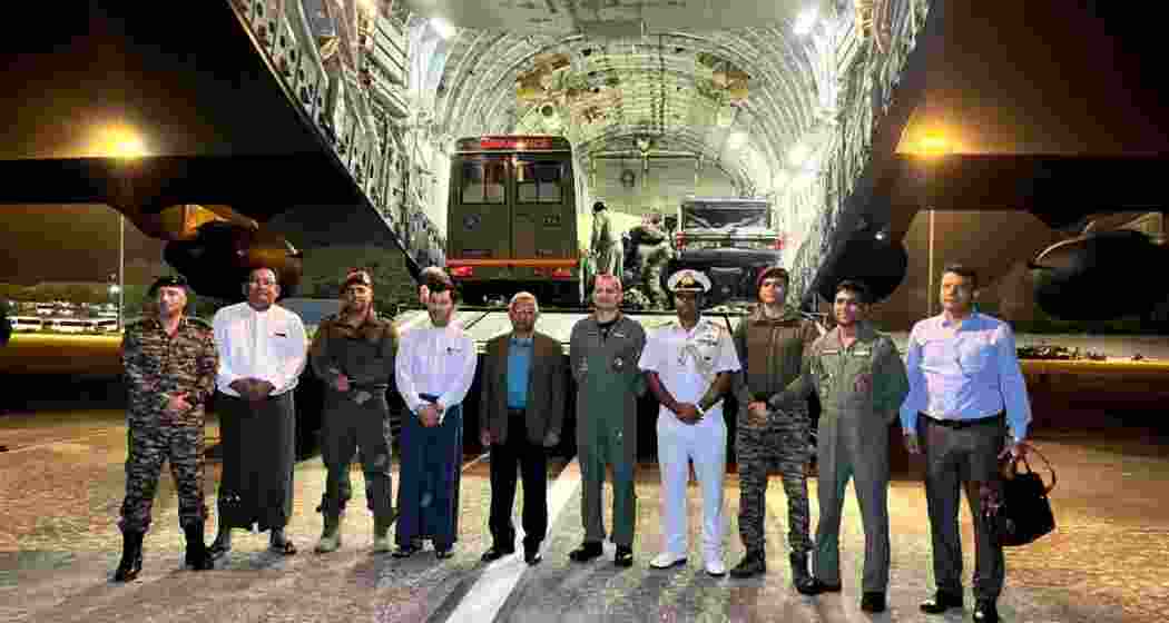 Indian Army’s HADR team from 50 (I) Para Brigade arrives in Myanmar under Operation Brahma, setting up a field hospital and relief zone for earthquake victims. (Photo/ Indian Army) Indian Army’s HADR team from 50 (I) Para Brigade arrives in Myanmar under Operation Brahma, setting up a field hospital and relief zone for earthquake victims. (Photo/ Indian Army)