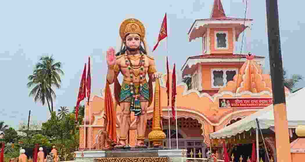 Lord Hanuman’s 16-foot statue at Seeta Ram Radhey Shyam Mandir in Sparta, Guyana. (Image Credit: Indian Embassy in Guyana)