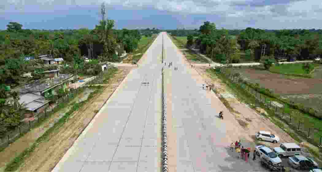 The near-complete emergency landing facility in Assam's Moran, a strategic project that will serve military and civilian aviation needs during emergencies.