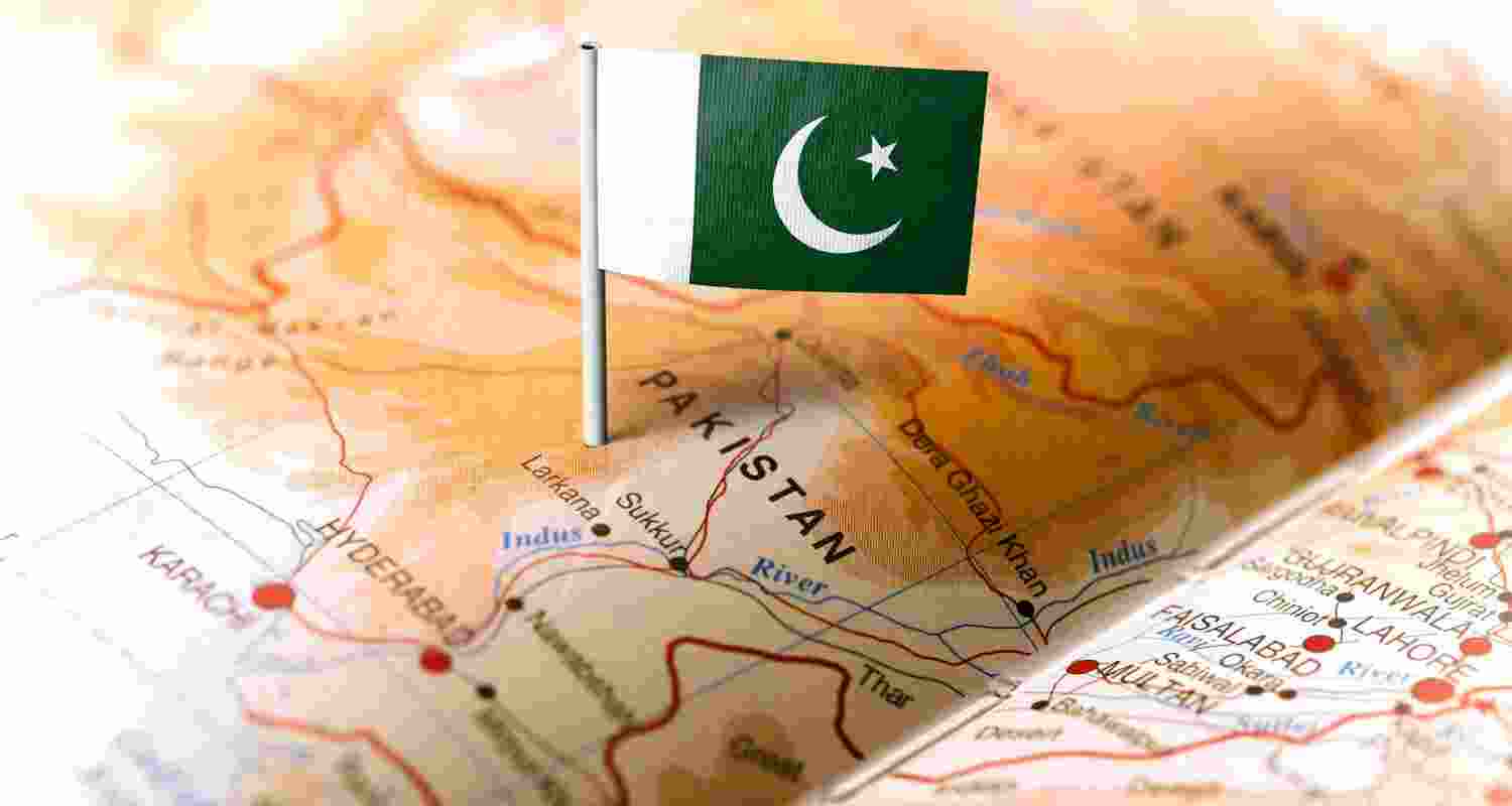 Image of Pakistan on map and Pakistan's flag. Image of Pakistan on map and Pakistan's flag.