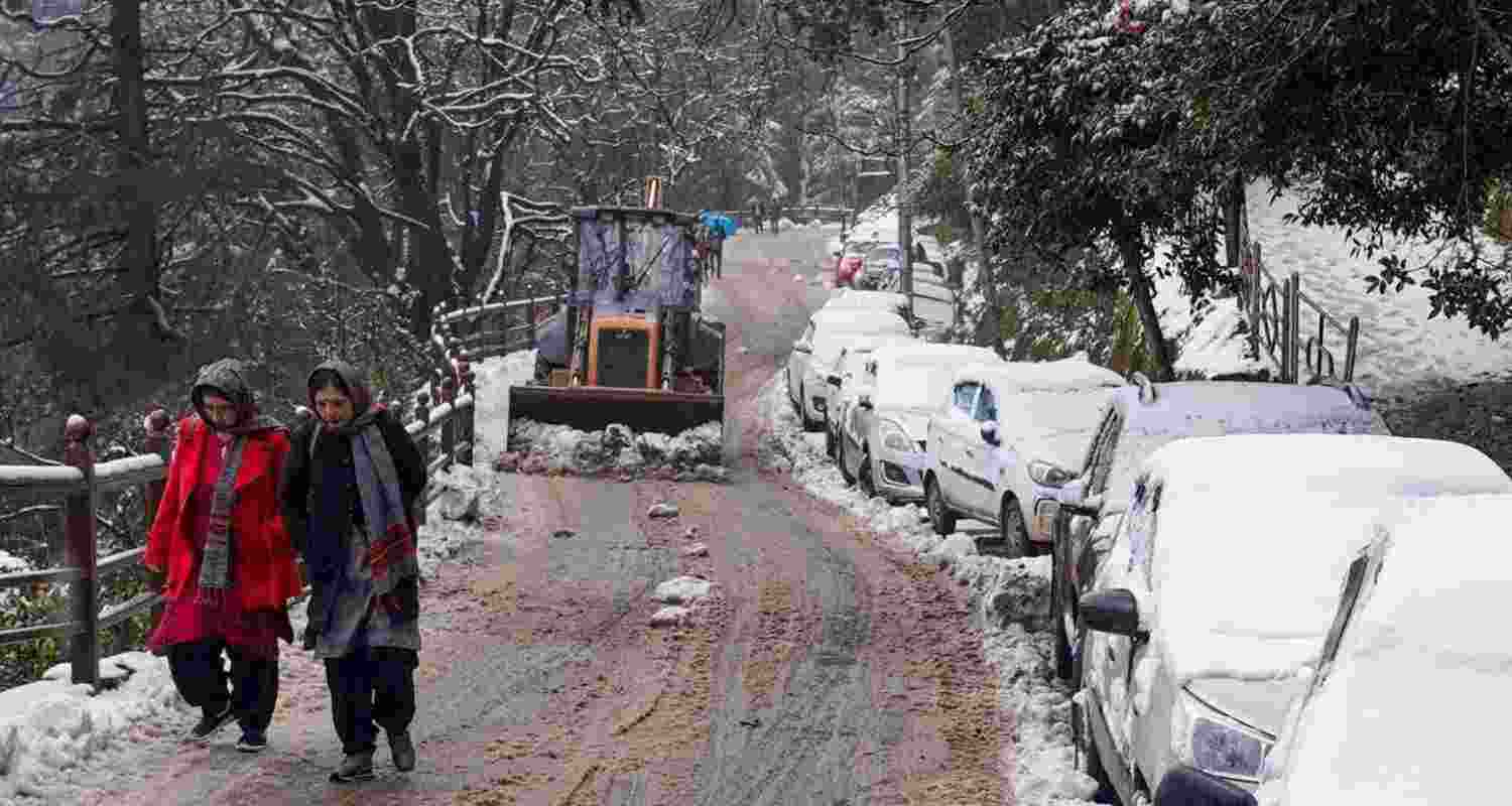 Snowfall in Himachal Pradesh. 
