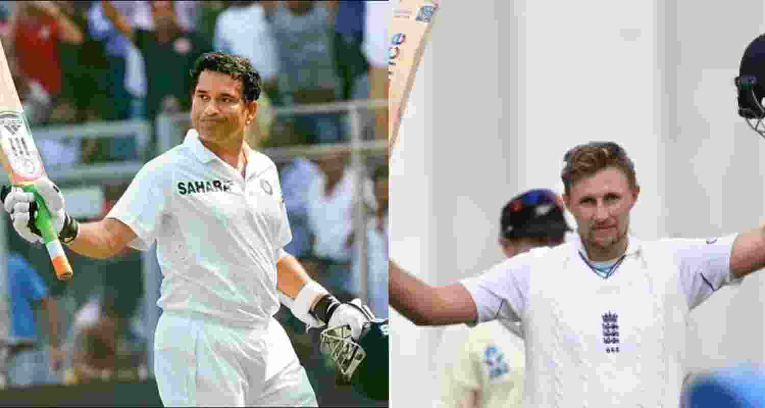 (L-R) Sachin Tendukar and Joe Root. (L-R) Sachin Tendukar and Joe Root.