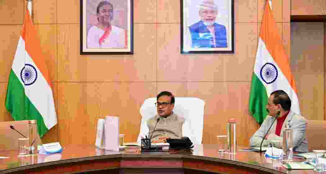 Assam Chief Minister Himanta Biswa Sarma addresses a press conference in Guwahati after a Cabinet meeting. (File photo)