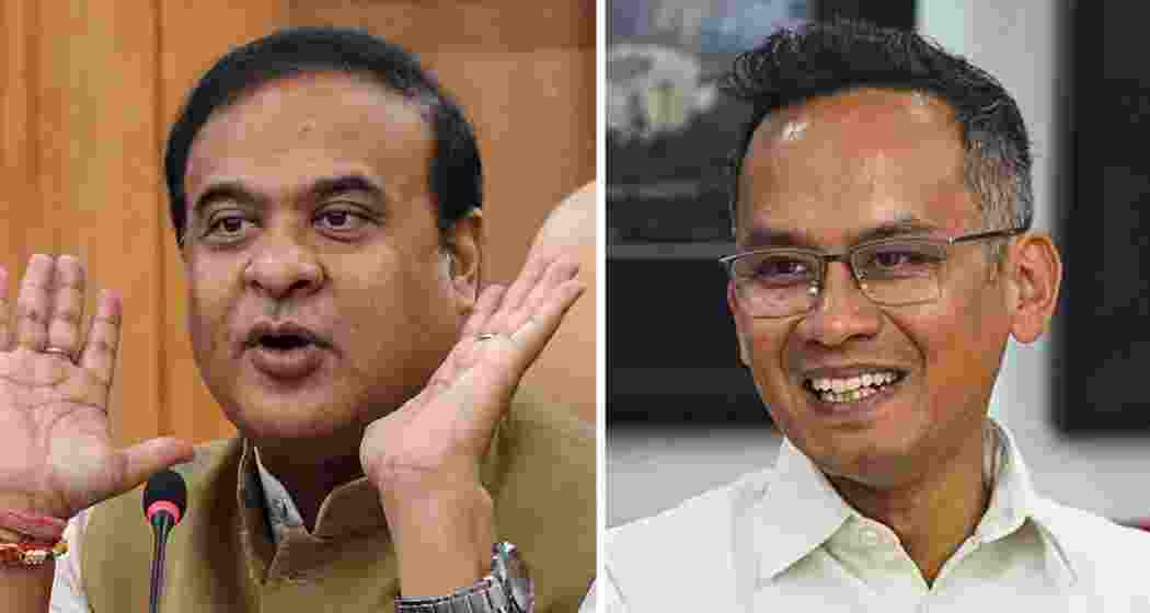 File photo of Assam Chief Minister Himanta Biswa Sarma and state Congress president Gaurav Gogoi. 