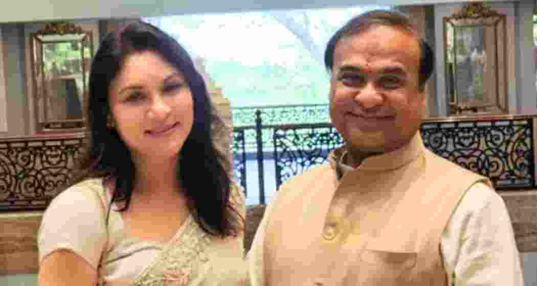 A file photo of Assam Chief Minister Himanta Biswa Sarma and his wife, entrepreneur Riniki Bhuyan Sarma. 