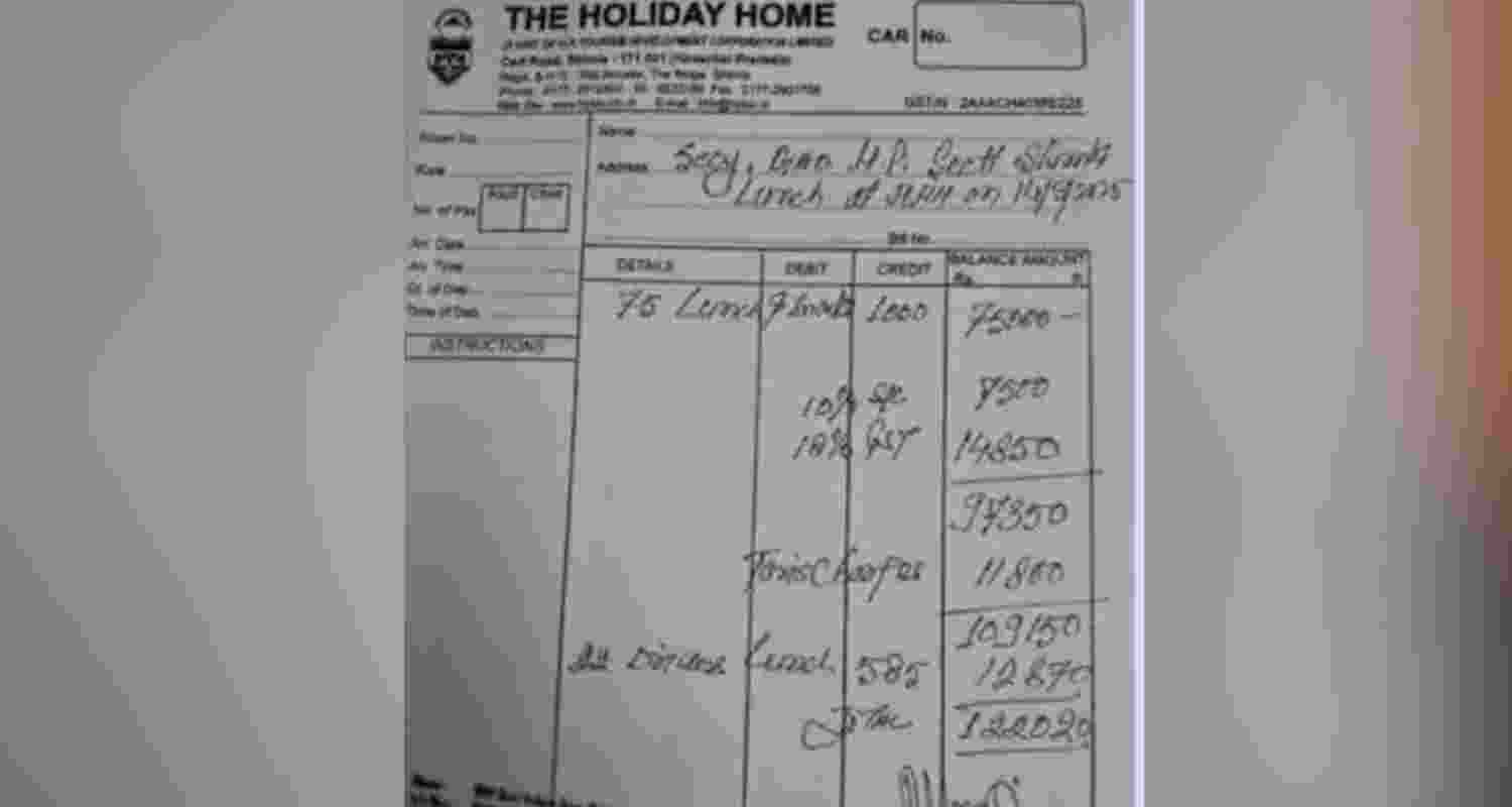 HP Chief Secy's Holi bash bill. 