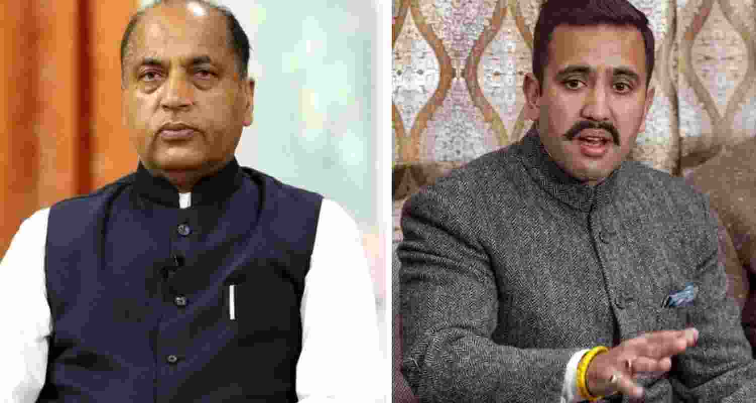  Leader of Opposition Jai Ram Thakur (left), Congress leader and HP Public Works Department Minister Vikramaditya Singh. 