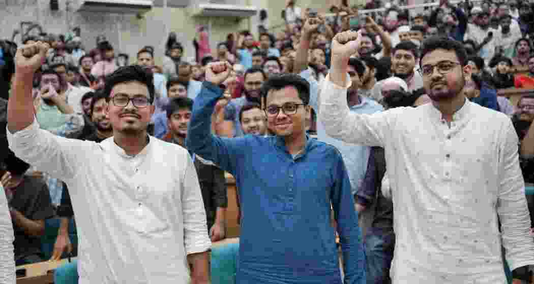 ICS leaders celebrate after sweeping DUCSU polls. 