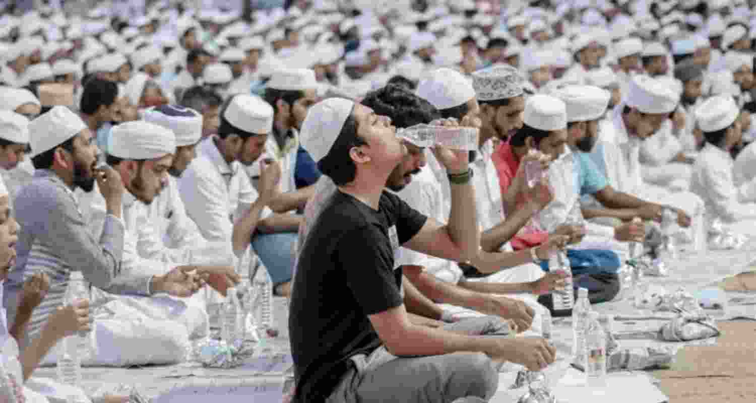 People having Iftar. People having Iftar.