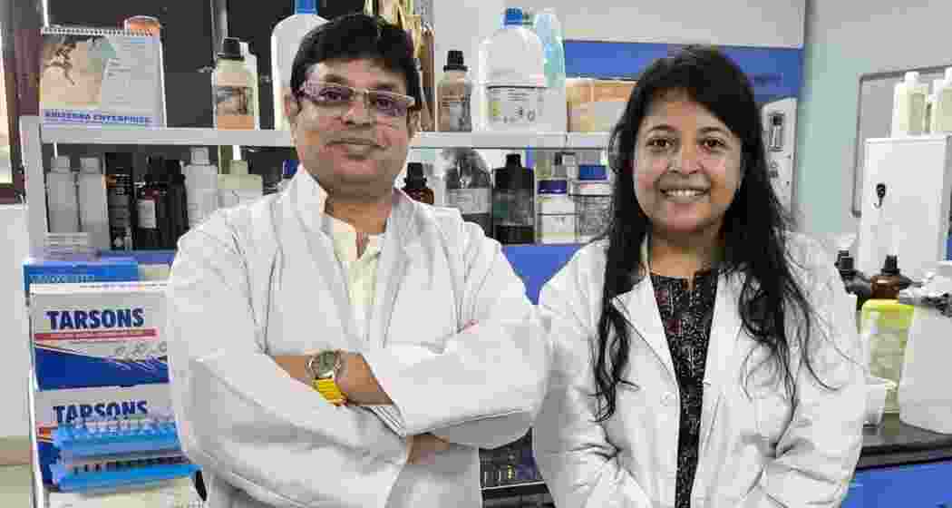 Prof. Lal Mohan Kundu (L) and his colleague.