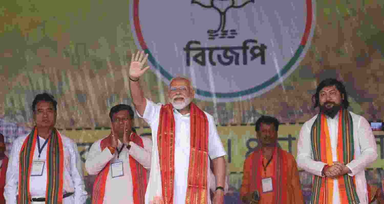 PM Narendra Modi wishes cadre on BJP's 44th Foundation Day. File Photo.