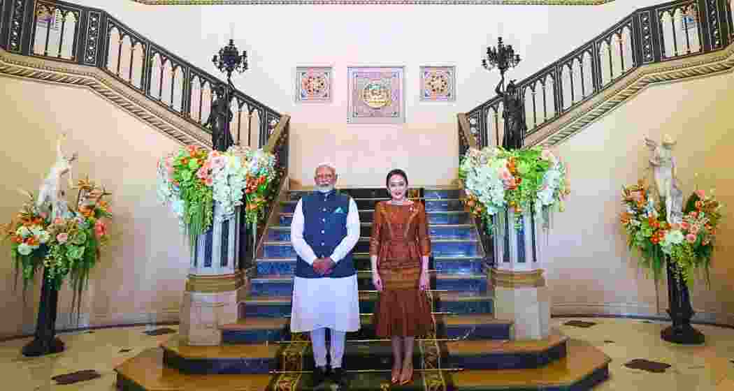 Prime Minister Narendra Modi with Thai Prime Minister Paetongtarn Shinawatra in Bangkok. Prime Minister Narendra Modi with Thai Prime Minister Paetongtarn Shinawatra in Bangkok.
