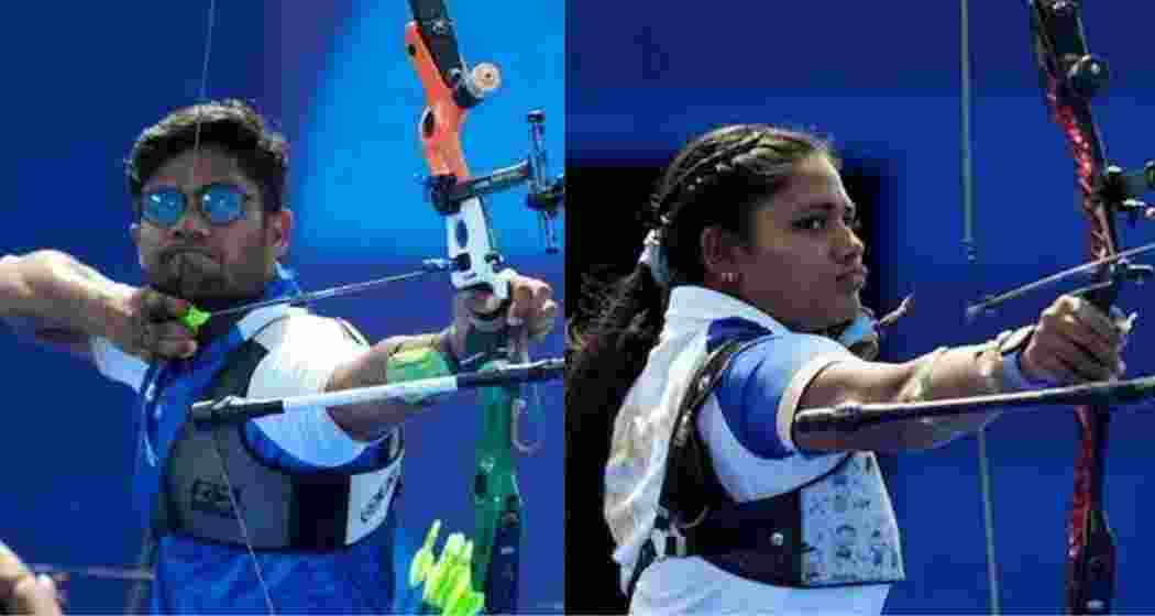 Indian archers Ankita Bhakat (L), Dhiraj Bommadevara (R). Indian archers Ankita Bhakat (L), Dhiraj Bommadevara (R).