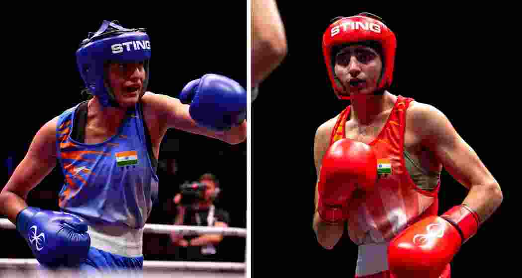 Jaismine Lamboria and Minakshi Hooda in action.