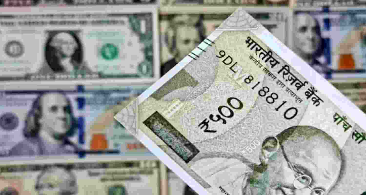 The rupee opened 4 paise higher at 96.31 against the US dollar but remained under pressure amid weak global sentiment despite improving FII inflows.
