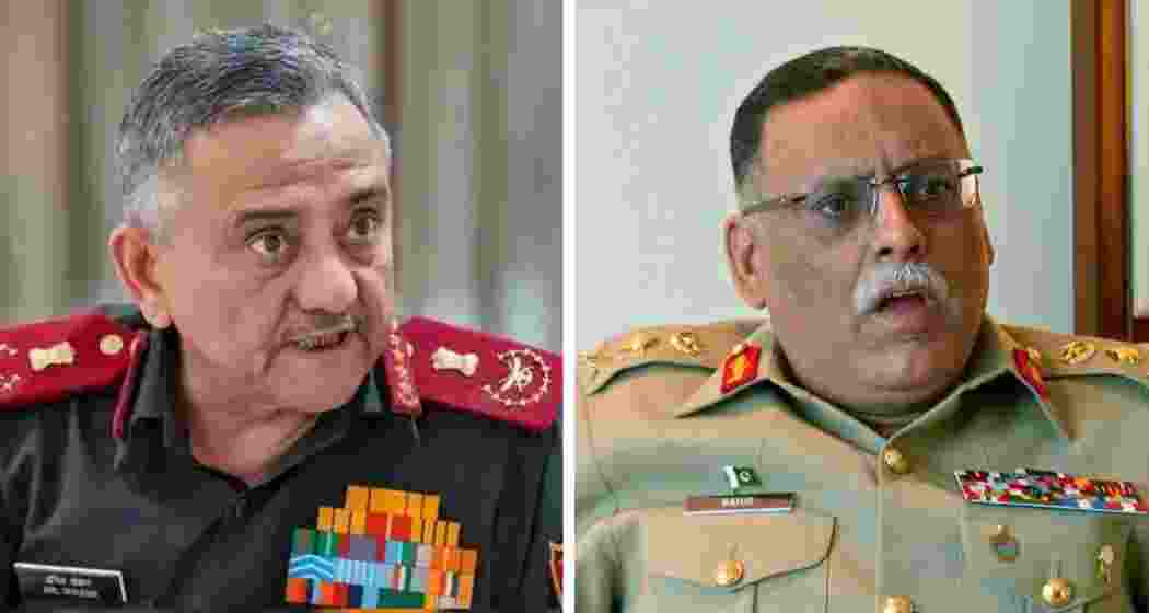 India’s Chief of Defence Staff General Anil Chauhan and Pakistan’s Chairman of the Joint Chiefs of Staff Committee General Sahir Shamshad Mirza.