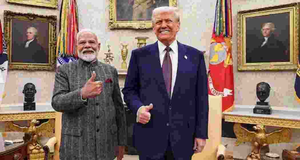 Indian President Narendra Modi with US President Donald Trump at the White House. (File photo)