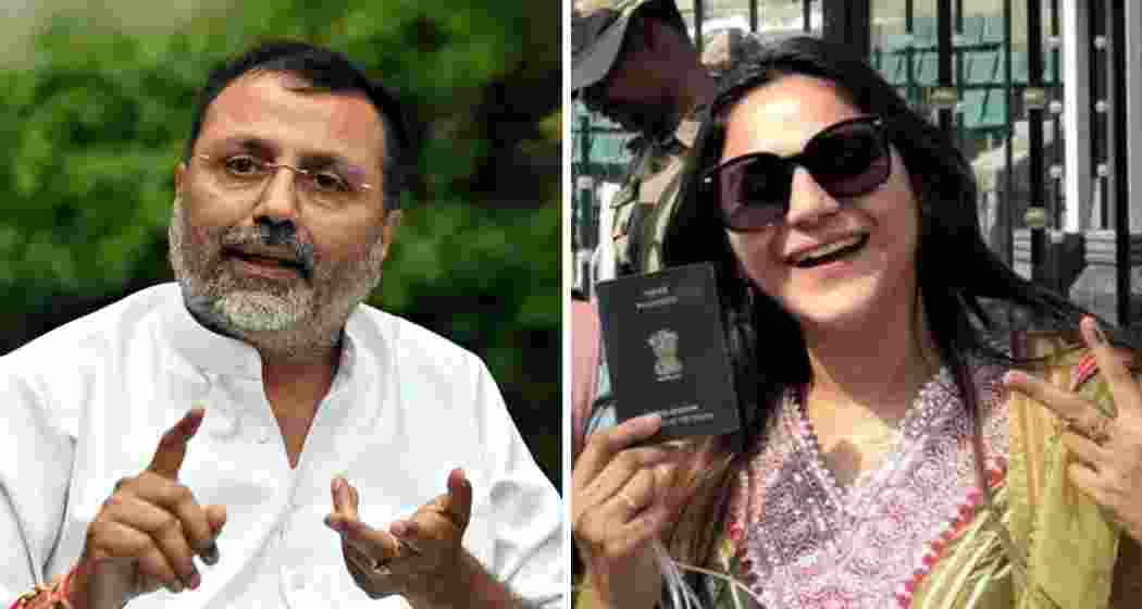 BJP MP Nishikant Dubey and social media influencer Jyoti Malhotra. 