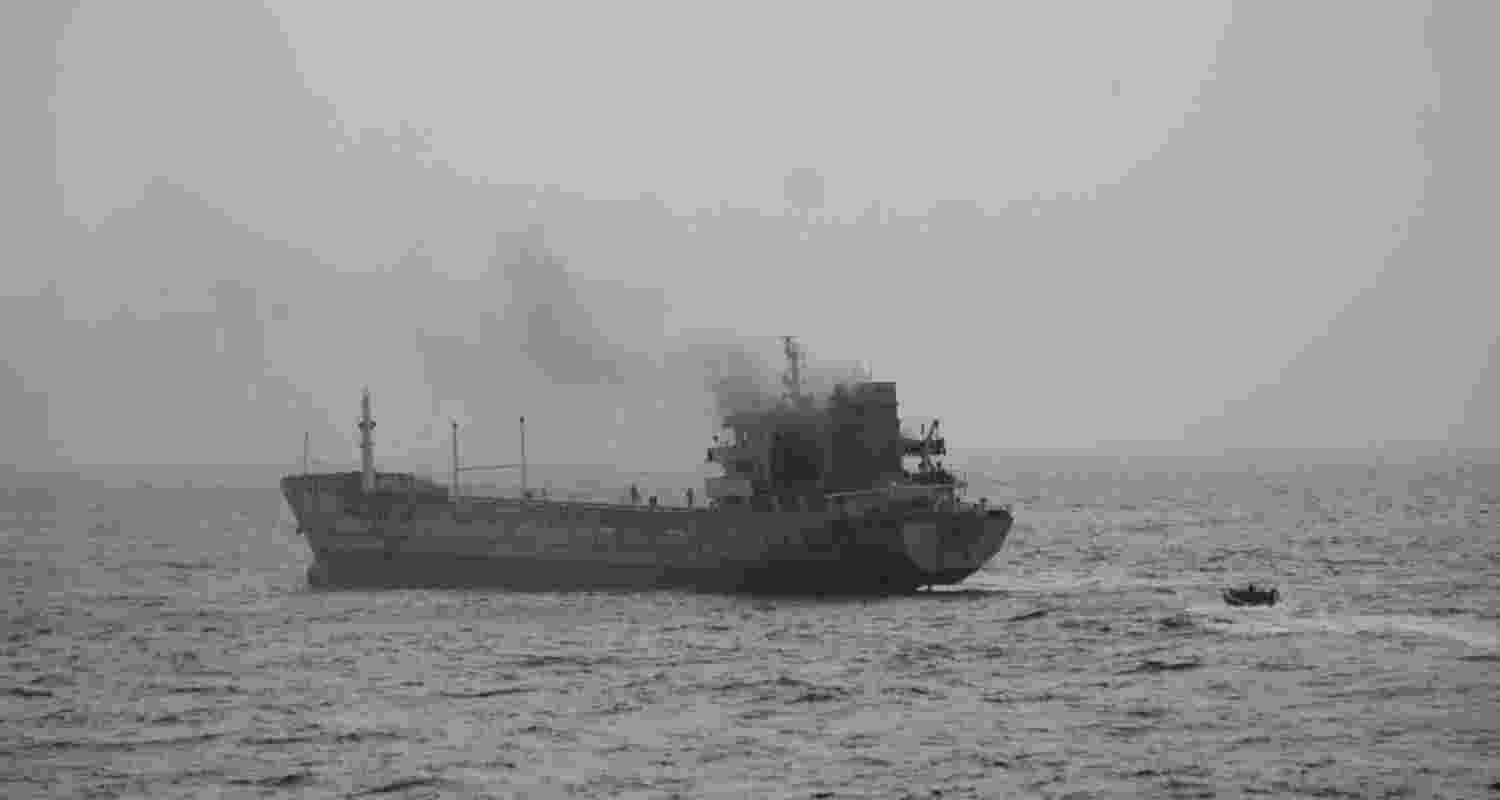 Indian Navy’s stealth frigate INS Tabar received a distress call about the fire in MT Yi Cheng 6 on Sunday.