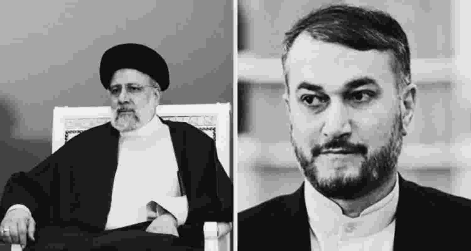 Former Iranian President Ebrahim Raisi (L) and Foreign Minister Amit-Abdollahian (R) who lost their lives in a helicopter crash on Monday. Former Iranian President Ebrahim Raisi (L) and Foreign Minister Amit-Abdollahian (R) who lost their lives in a helicopter crash on Monday.