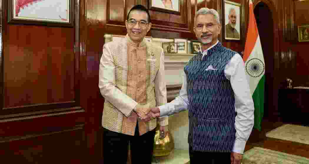 External Affairs Minister S. Jaishankar met with his Thai counterpart, Maris Sangiampongsa, in New Delhi on Saturday. External Affairs Minister S. Jaishankar met with his Thai counterpart, Maris Sangiampongsa, in New Delhi on Saturday.
