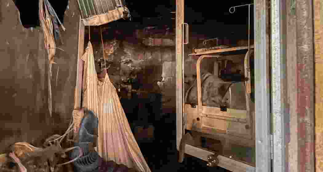 Charred remains inside the Neonatal Intensive Care Unit (NICU) are seen after a fire at the Maharani Laxmi Bai Medical College, in Jhansi district, early Saturday, Nov. 16, 2024.