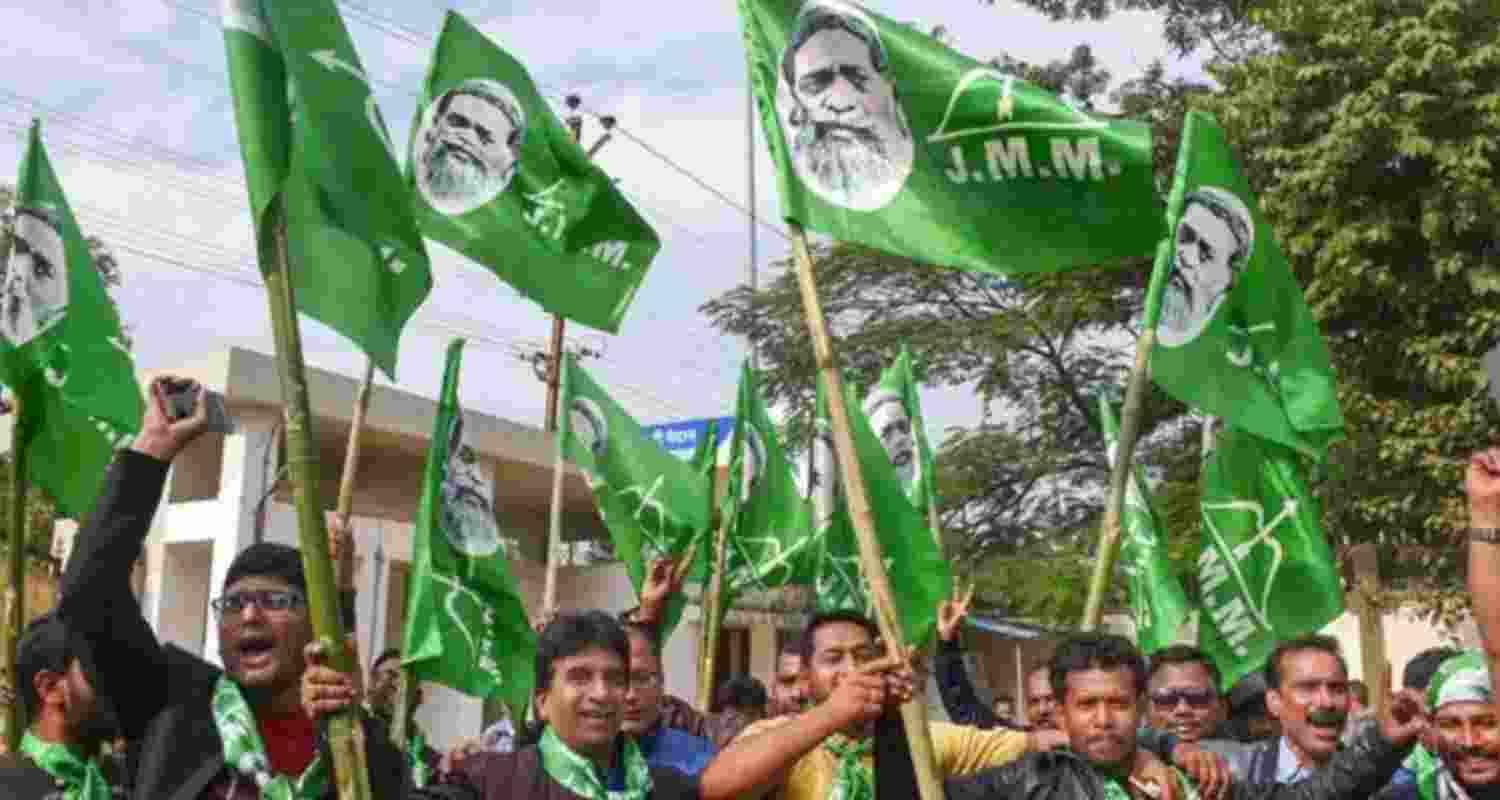 Flags of Jharkhand Mukti Morcha.