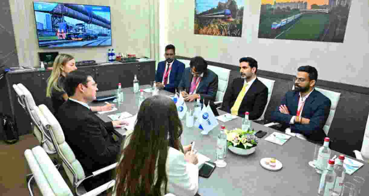 Andhra Pradesh Minister for Human Resource Development, IT, and Electronics, Nara Lokesh in conversation with investors.