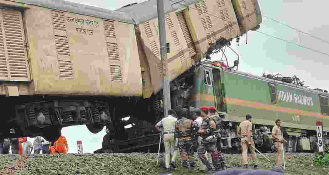 Sealdah-bound Kanchanjungha Express hit by a goods train in Darjeeling, West Bengal, on June 17, 2024. Sealdah-bound Kanchanjungha Express hit by a goods train in Darjeeling, West Bengal, on June 17, 2024.