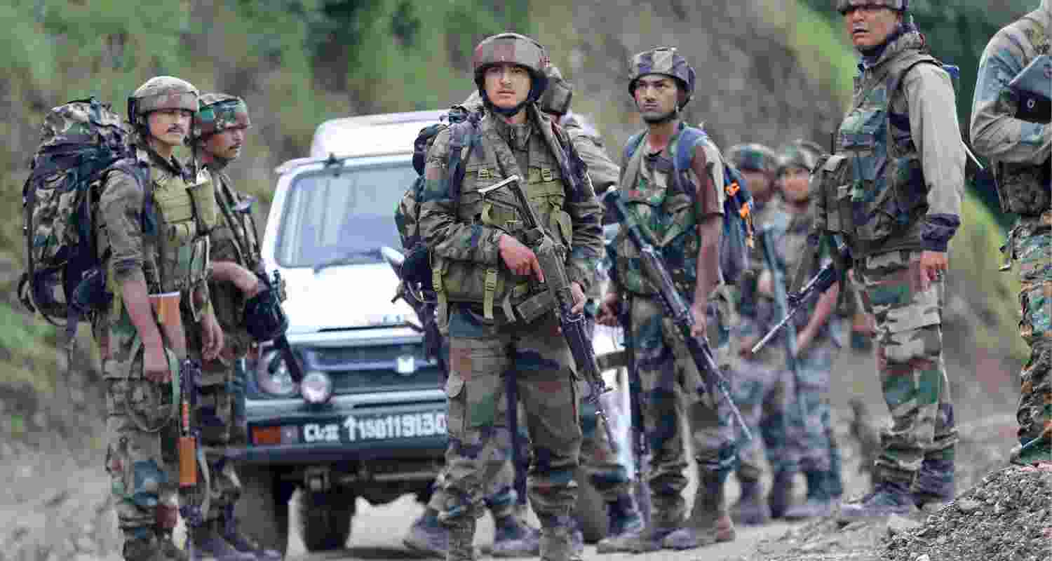 Security forces in Kathua. Security forces in Kathua.