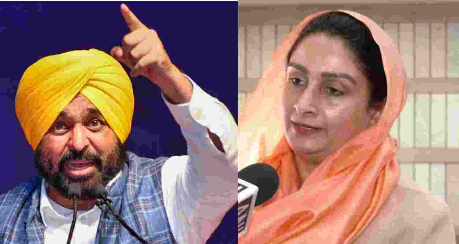 Punjab Chief Minister Bhagwant Mann (left) and Shiromani Akali Dal MP Harsimrat Kaur Badal. Punjab Chief Minister Bhagwant Mann (left) and Shiromani Akali Dal MP Harsimrat Kaur Badal.