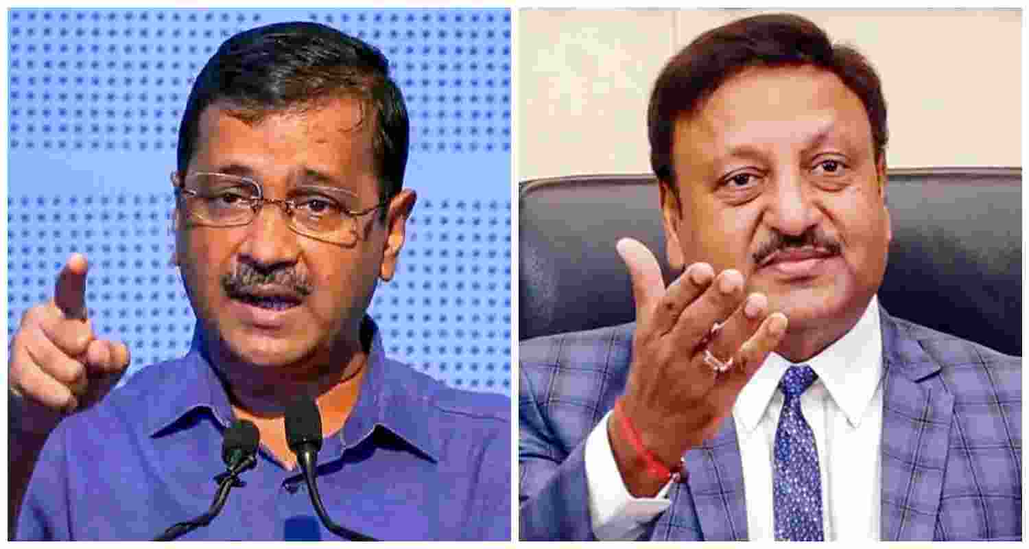 Former Delhi Chief Minister and Aam Aadmi Party (AAP) chief Arvind Kejriwal (L). Chief Election Commissioner (CEC) Rajiv Kumar (R). File photos.