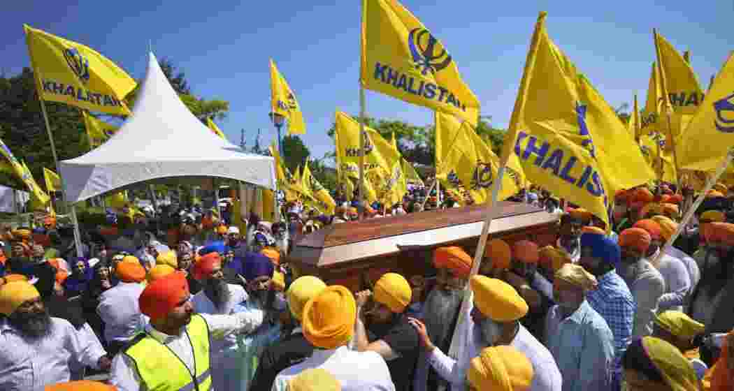 Khalistani supporters during a public gathering in Canada.