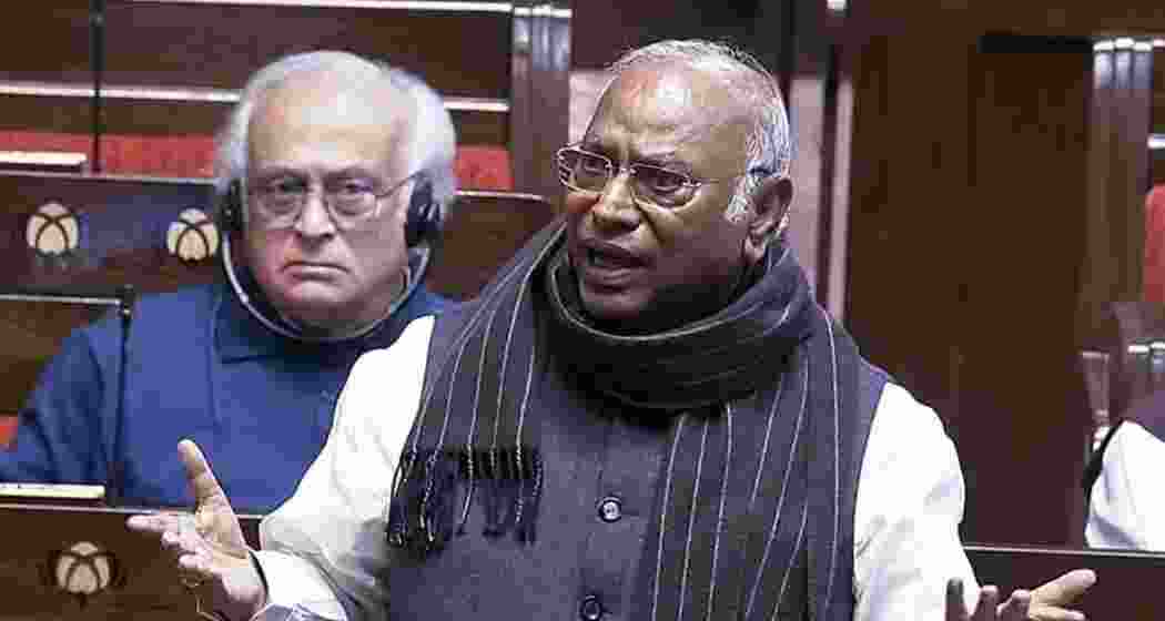 Mallikarjun Kharge’s reference to Jagdeep Dhankhar’s sudden exit during CP Radhakrishnan’s welcome in the Rajya Sabha drew immediate objections from Treasury benches. (Fle photo)