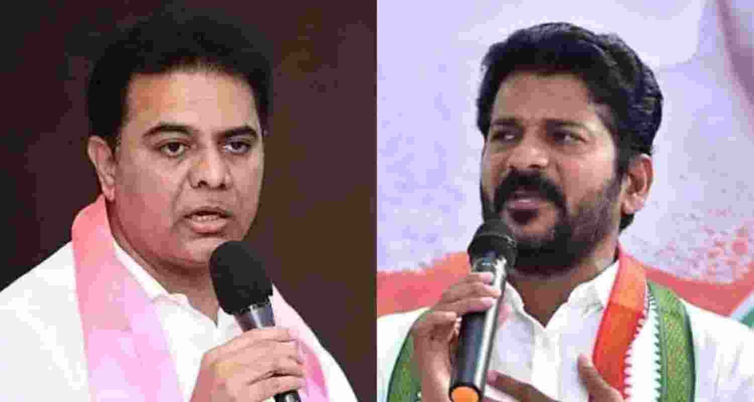 BRS Working President KT Rama Rao (left) and Telangana Chief Minister A Revanth Reddy.