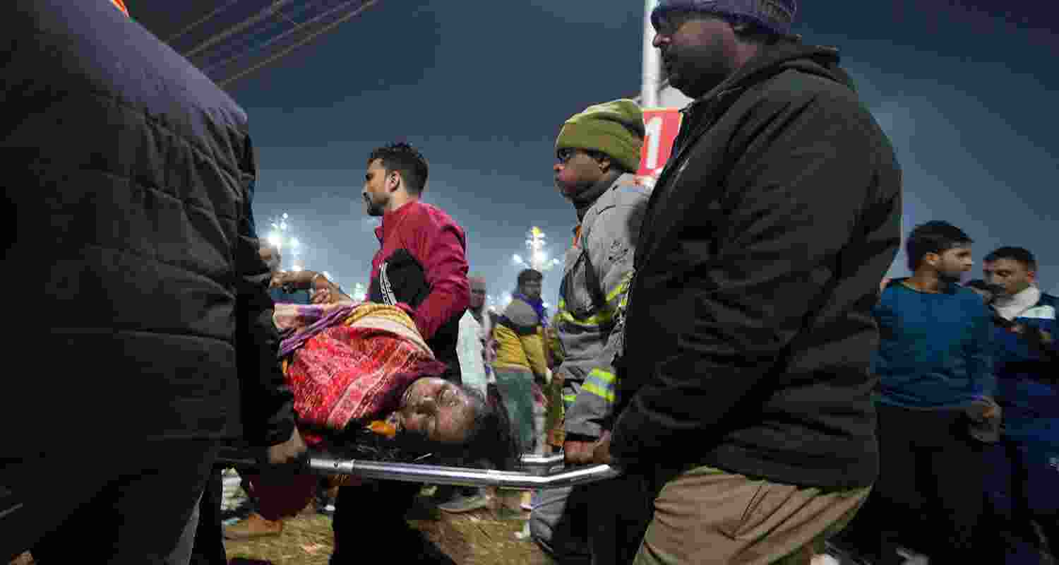 Rescue operation underway after a stampede occurred on ‘Mauni Amavasya’ during the ongoing ‘Maha Kumbh Mela’ festival, in Prayagraj, Wednesday