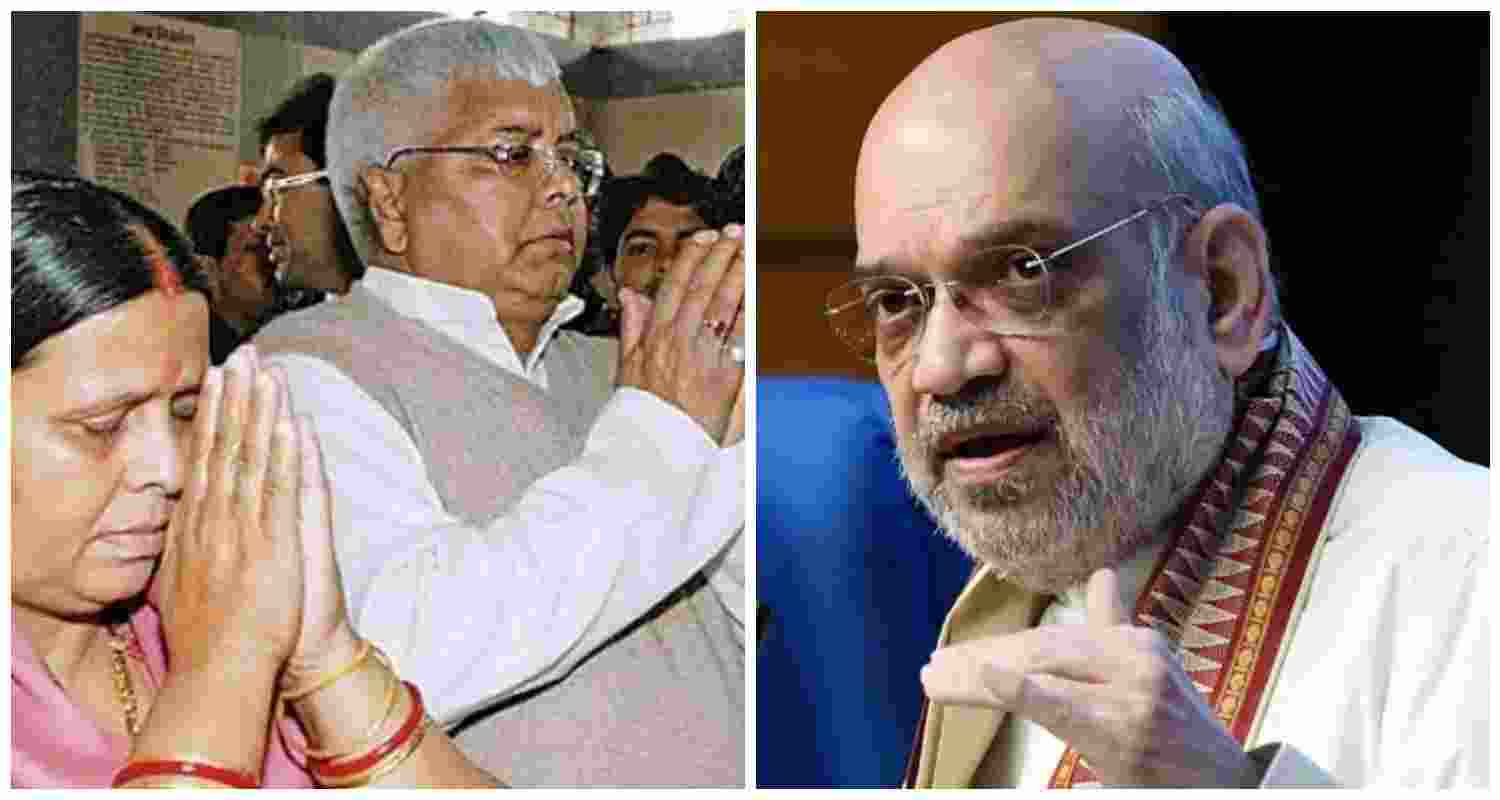 A file photo of Lalu Prasad and Rabri Devi, whose tenure Amit Shah slammed as ‘jungle raj’ in Bihar.