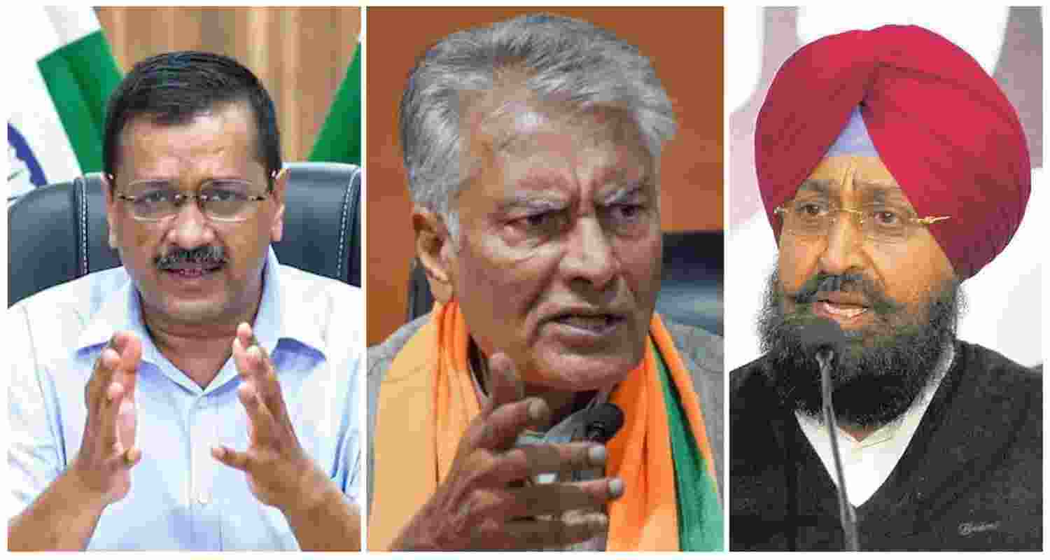  Arvind Kejriwal, Sunil Jakhar, and Partap Singh Bajwa. 