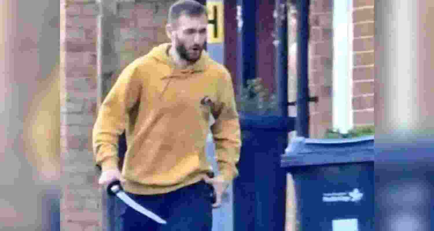 A visual of the attacker with sword in London.