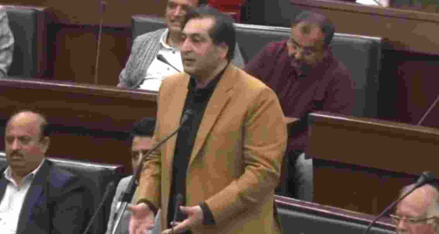 JK People’s Conference chief and MLA Sajad Gani Lone. Video screengrab from X.