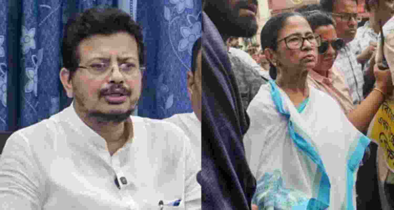 West Bengal leader of the opposition Ritabrata Banerjee (left) and Trinamool Congress supremo Mamata Banerjee.