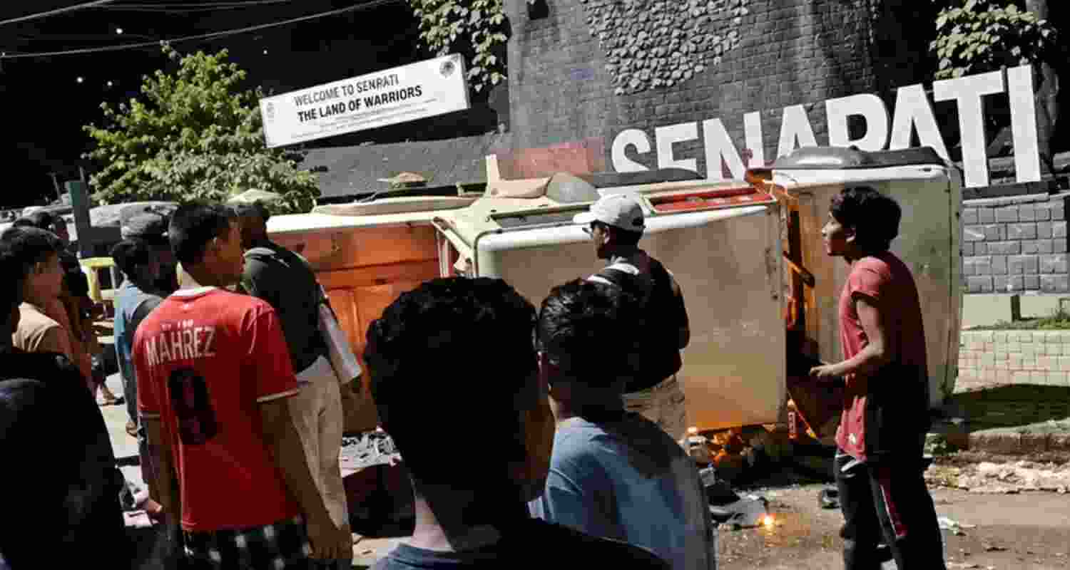 A mob attacked an Assam Rifles camp in Manipur's Senapati, vandalising property and setting vehicles ablaze after a security operation nearby.