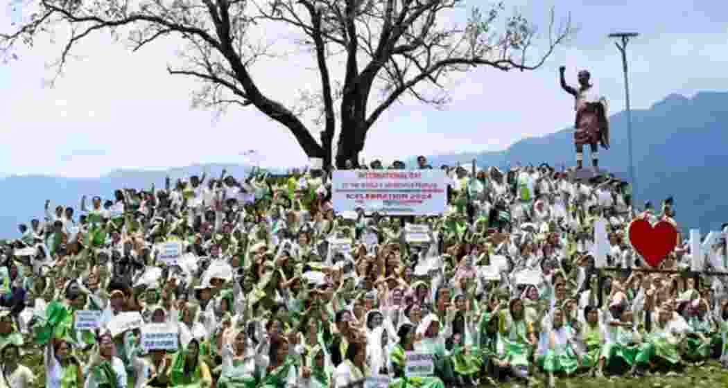 Naga women stage a sit-in protest in Manipur demanding the release of six abducted men allegedly held hostage by armed groups in the hill districts.