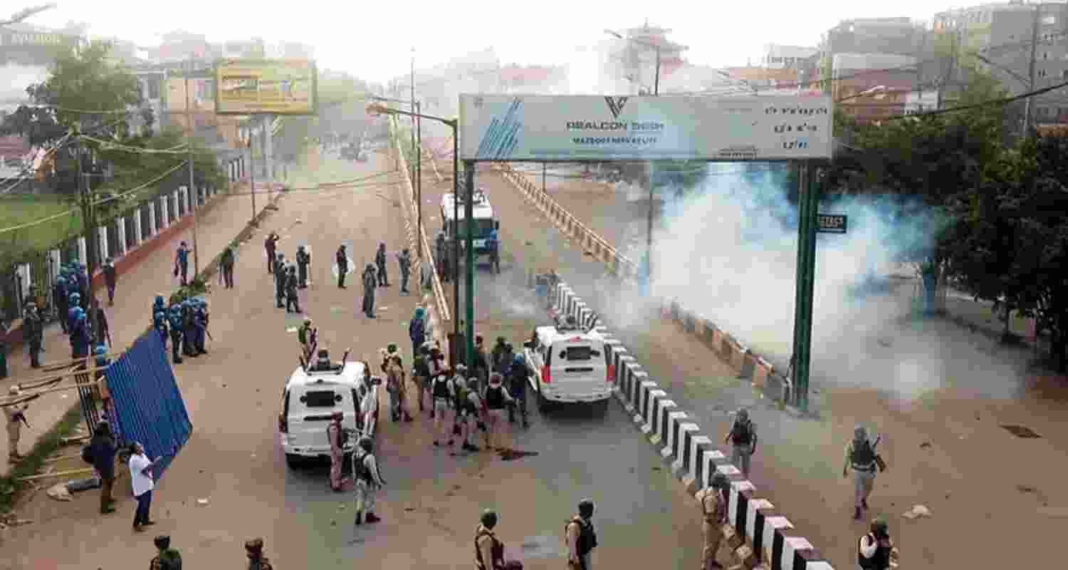 Protesters clashed with security forces at many locations. 