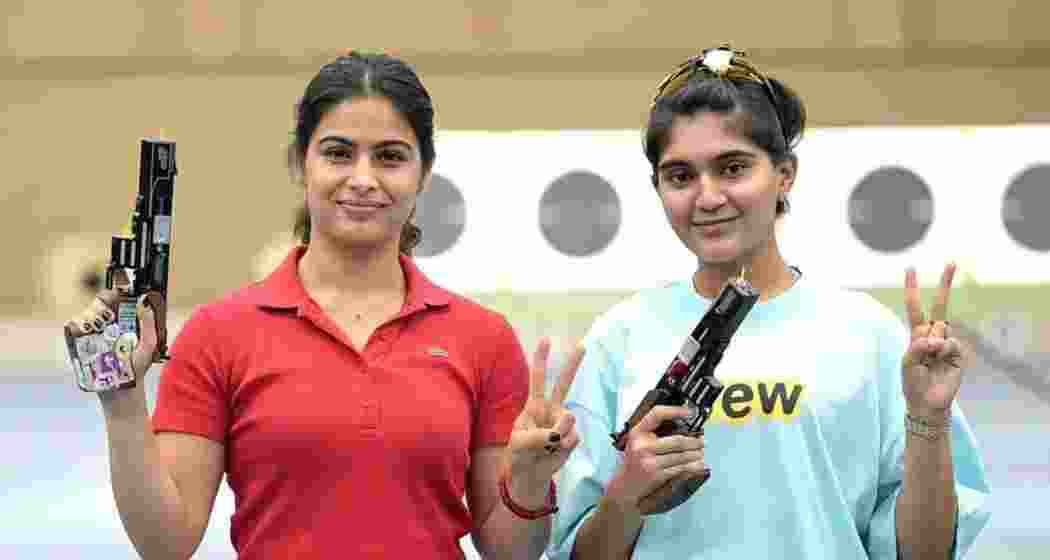 Manu Bhaker (left) and Esha Singh would compete in the women’s 25m Sport Pistol event at the ISSF World Championship in Cairo, both in strong contention for a place in the final.