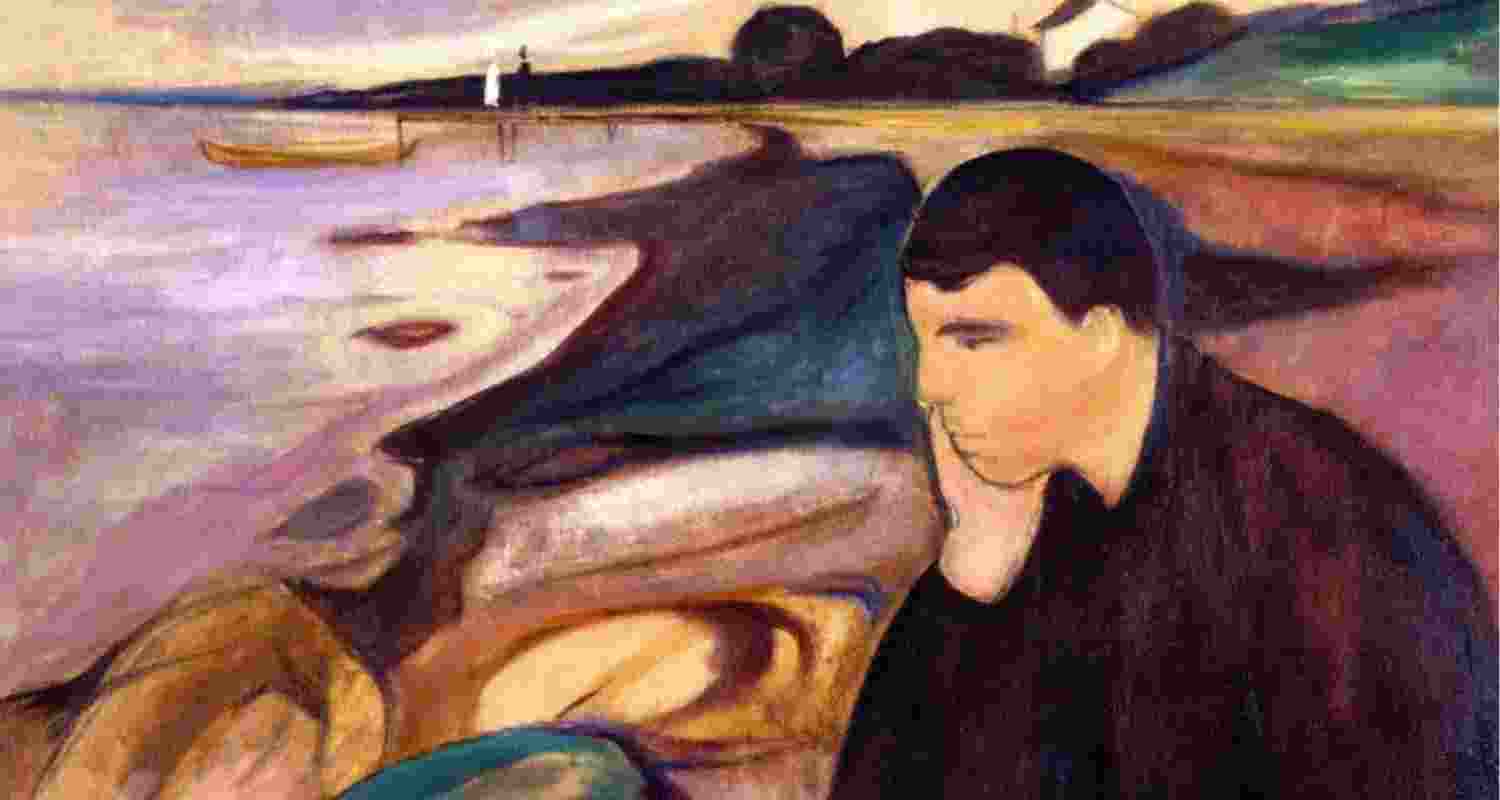 Munch created Melancholy in 1891. Gaugin's vivid colours and van Gogh's swirls are present here. But Munch did more than unite their styles; he introduced something new. The world of his art was purely psychological. Image: X