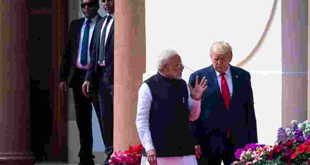A file photo of PM Modi with Donald Trump.
