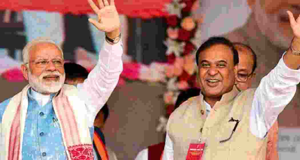 BJP chief whip and Prime Minister Narendra Modi with Assam Chief Minister Himanta Biswa Sarma. BJP chief whip and Prime Minister Narendra Modi with Assam Chief Minister Himanta Biswa Sarma.