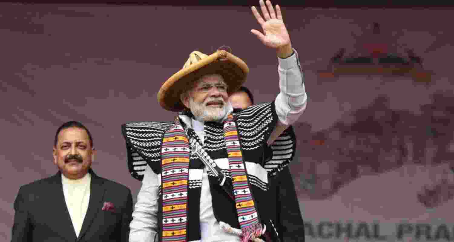 Prime Minister Narendra Modi during his visit in Arunachal Pradesh.